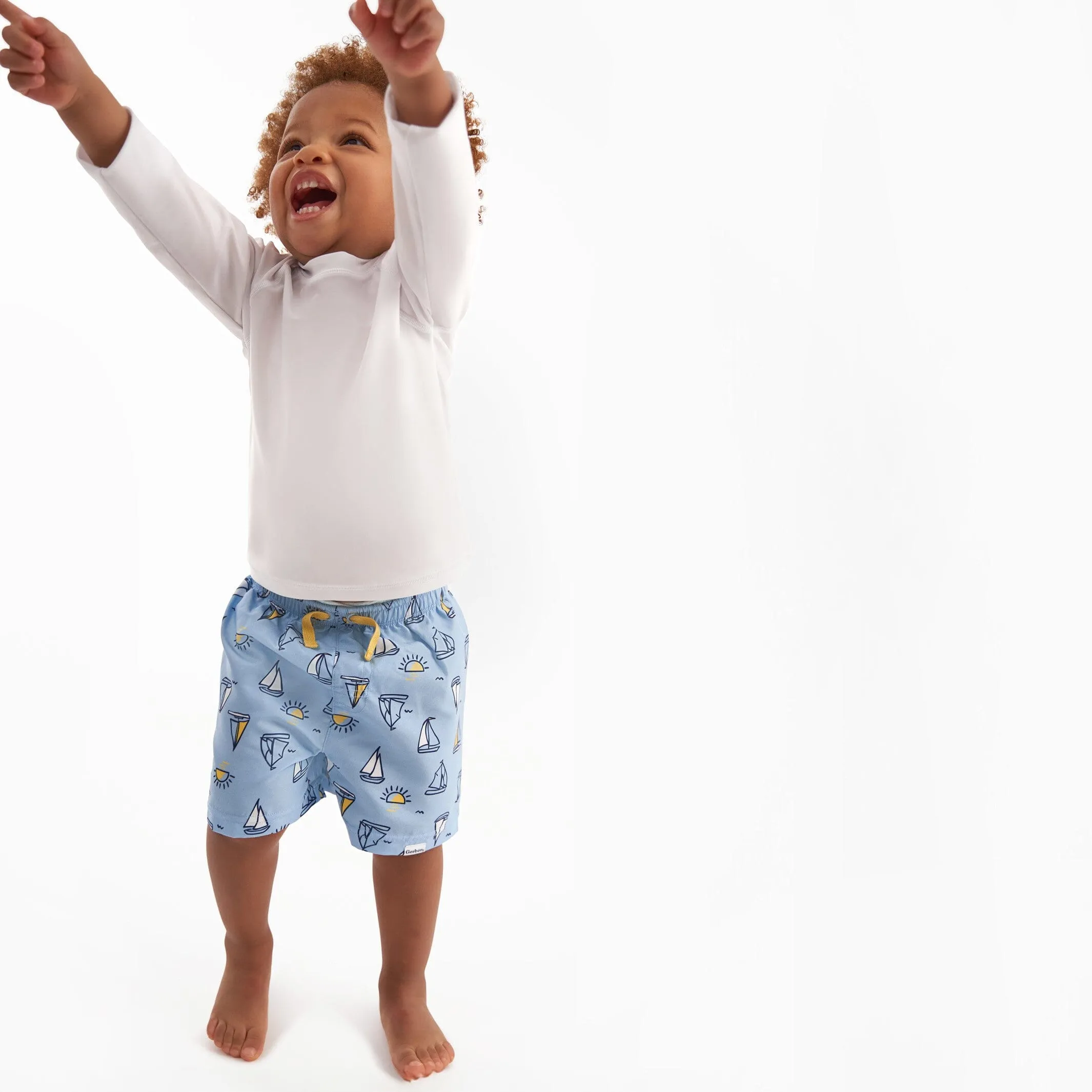 2-Pack Baby & Toddler Boys UPF 50  Sailboats Swim Trunks Gerber Childrenswea