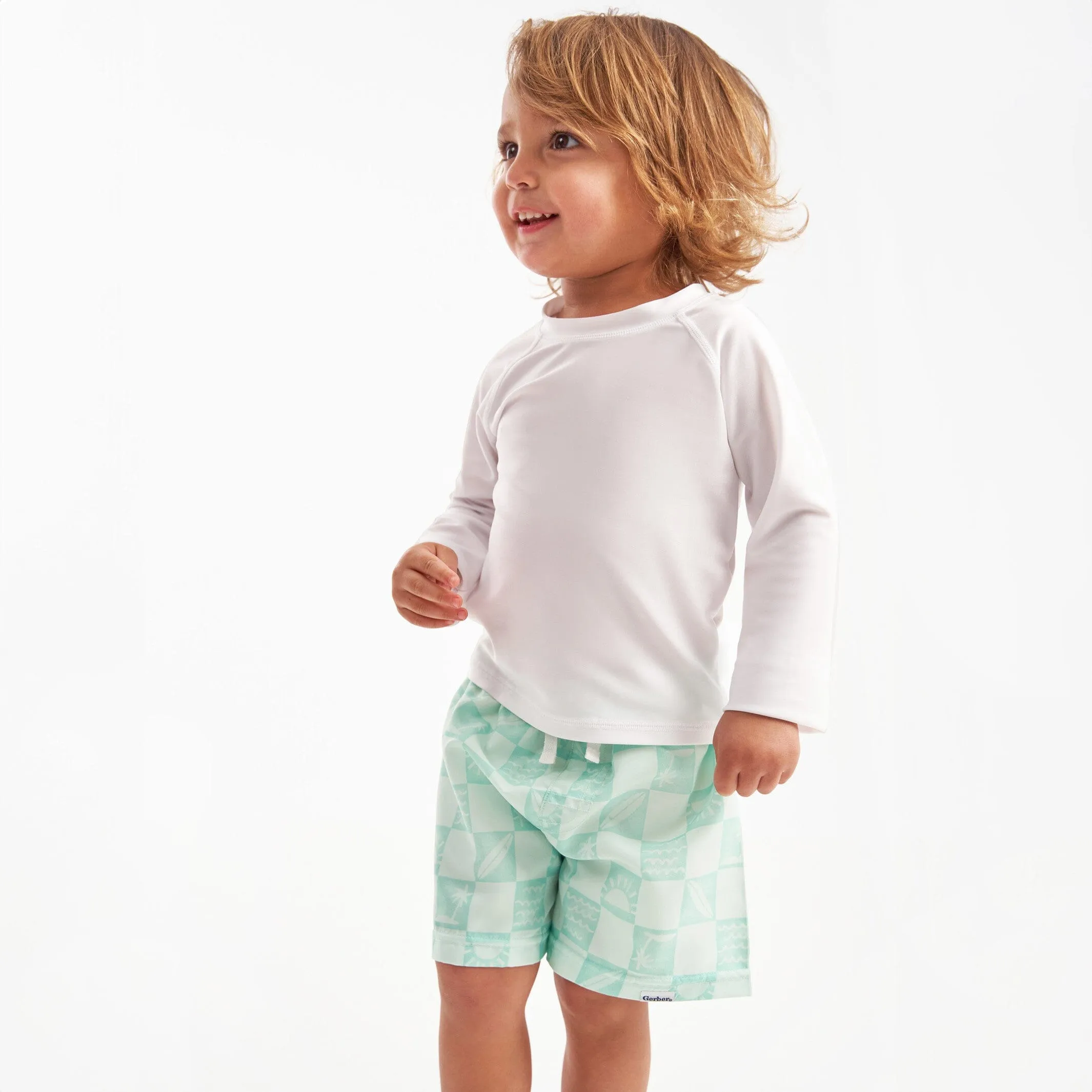 2-Pack Baby & Toddler Boys UPF 50  Surf Swim Trunks Gerber Childrenswea