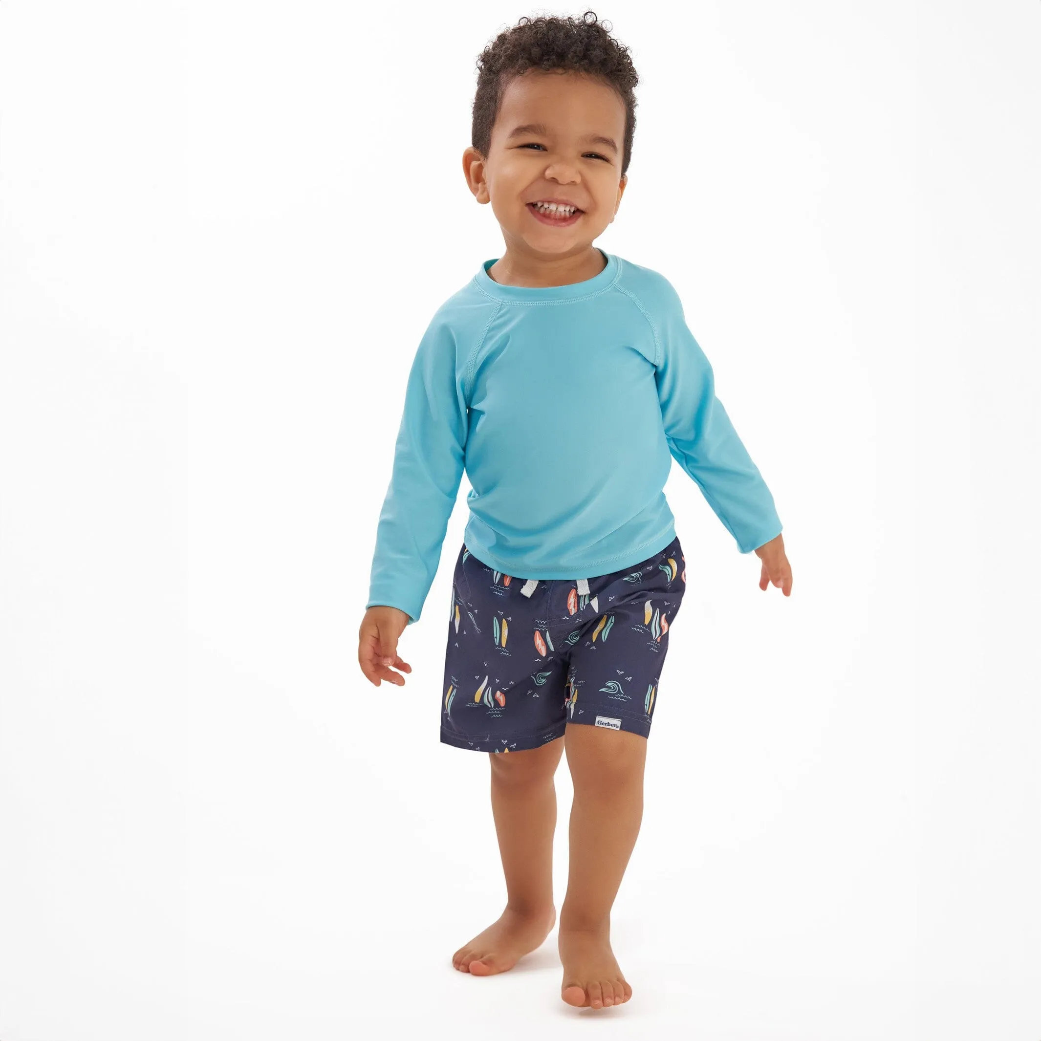 2-Pack Baby & Toddler Boys UPF 50  Surfboard Swim Trunks Gerber Childrenswea