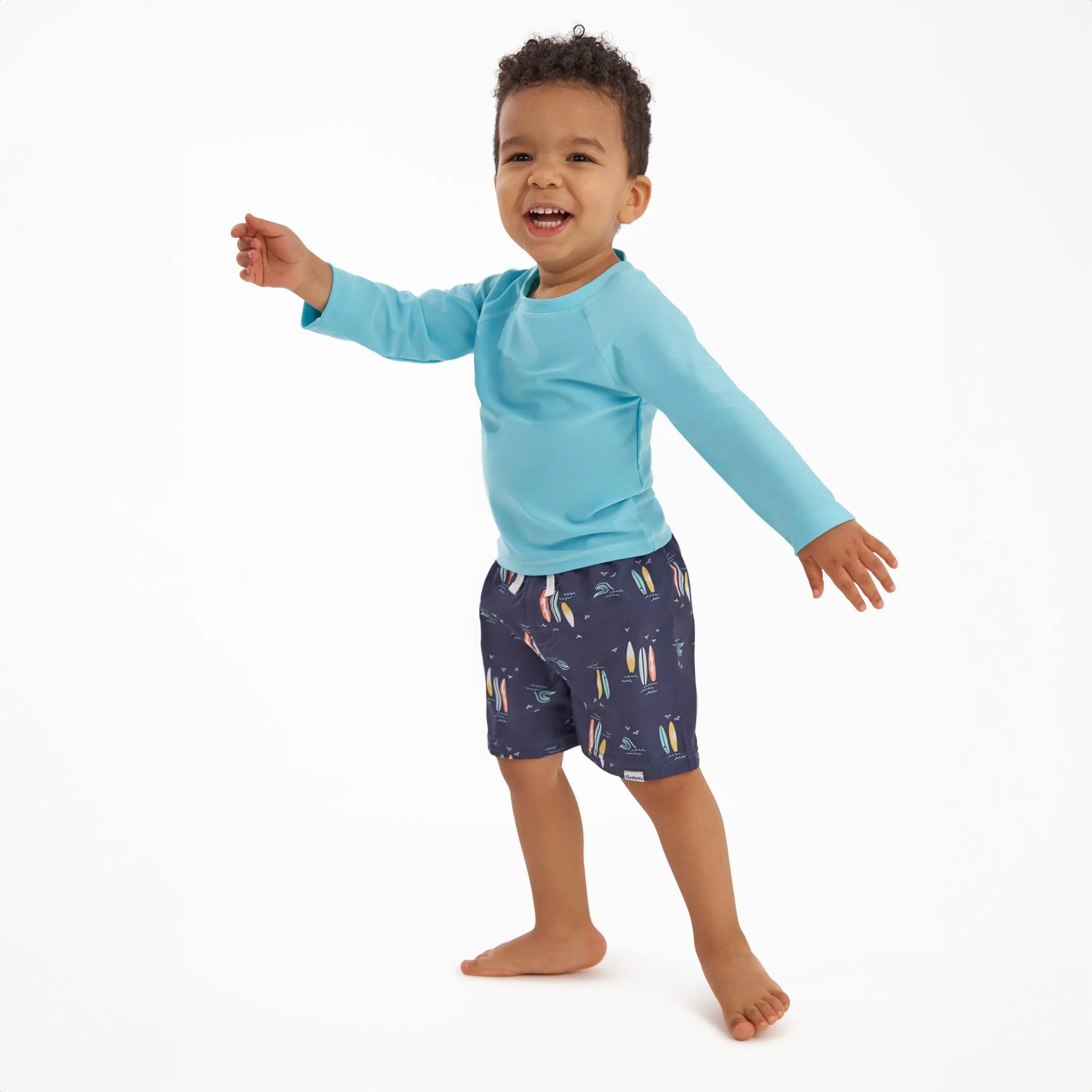2-Pack Baby & Toddler Boys UPF 50  Surfboard Swim Trunks Gerber Childrenswea