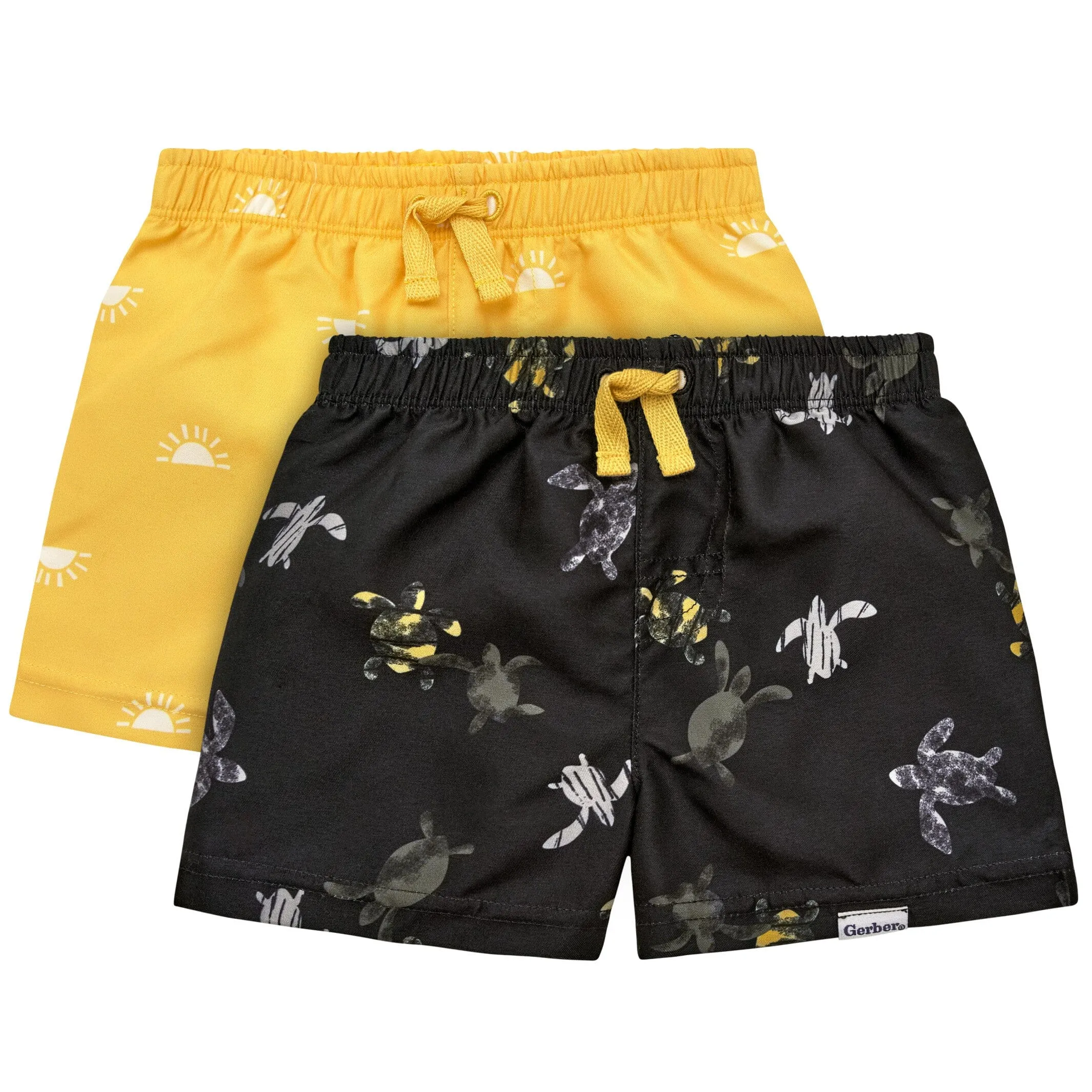 2-Pack Baby & Toddler Boys UPF 50  Turtles & Suns Swim Trunks Gerber Childrenswea
