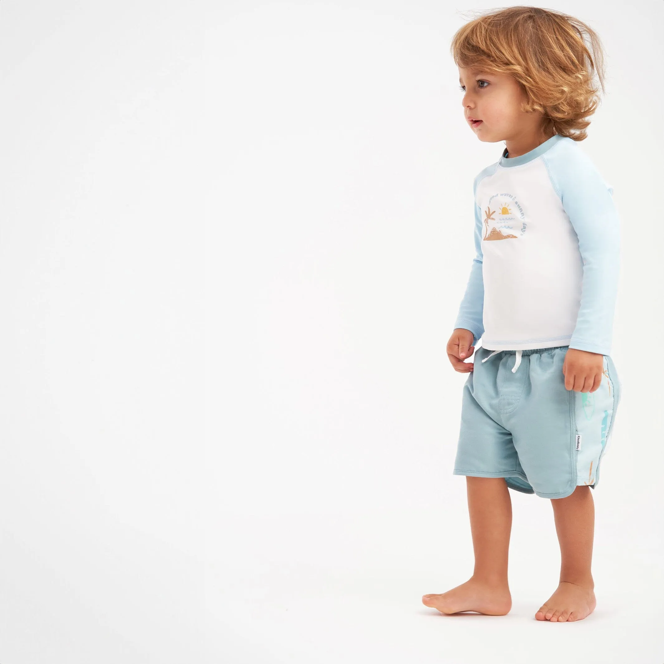 2-Piece Baby & Toddler Boys UPF 50  Surf Rash Guard & Swim Trunks Set Gerber Childrenswea