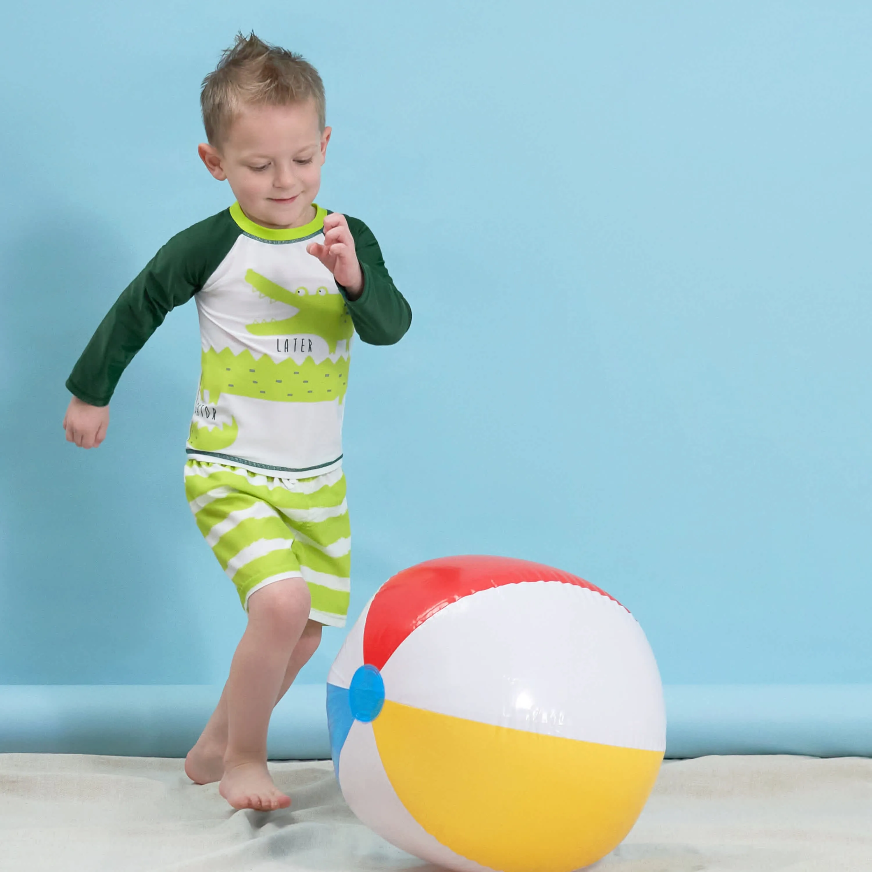 2-Piece Baby Boys UPF 50  Later Gator Rash Guard & Swim Trunks Set Gerber Childrenswea