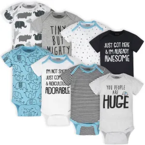 8-Pack Baby Neutral Elephant Onesies Brand Bodysuits Gerber Childrenswea