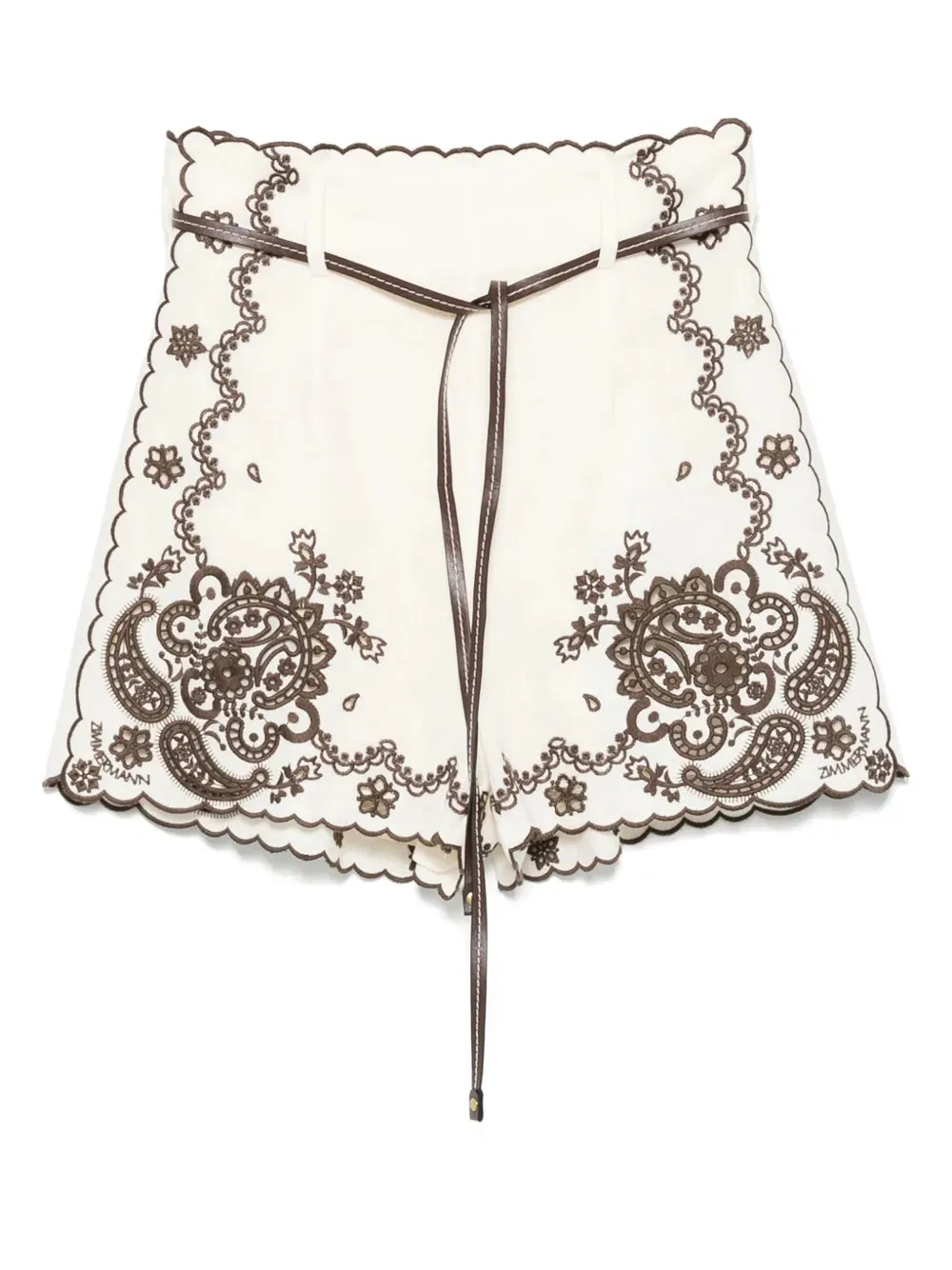 Ascension Embroidered Short in Ivory/Chocolate