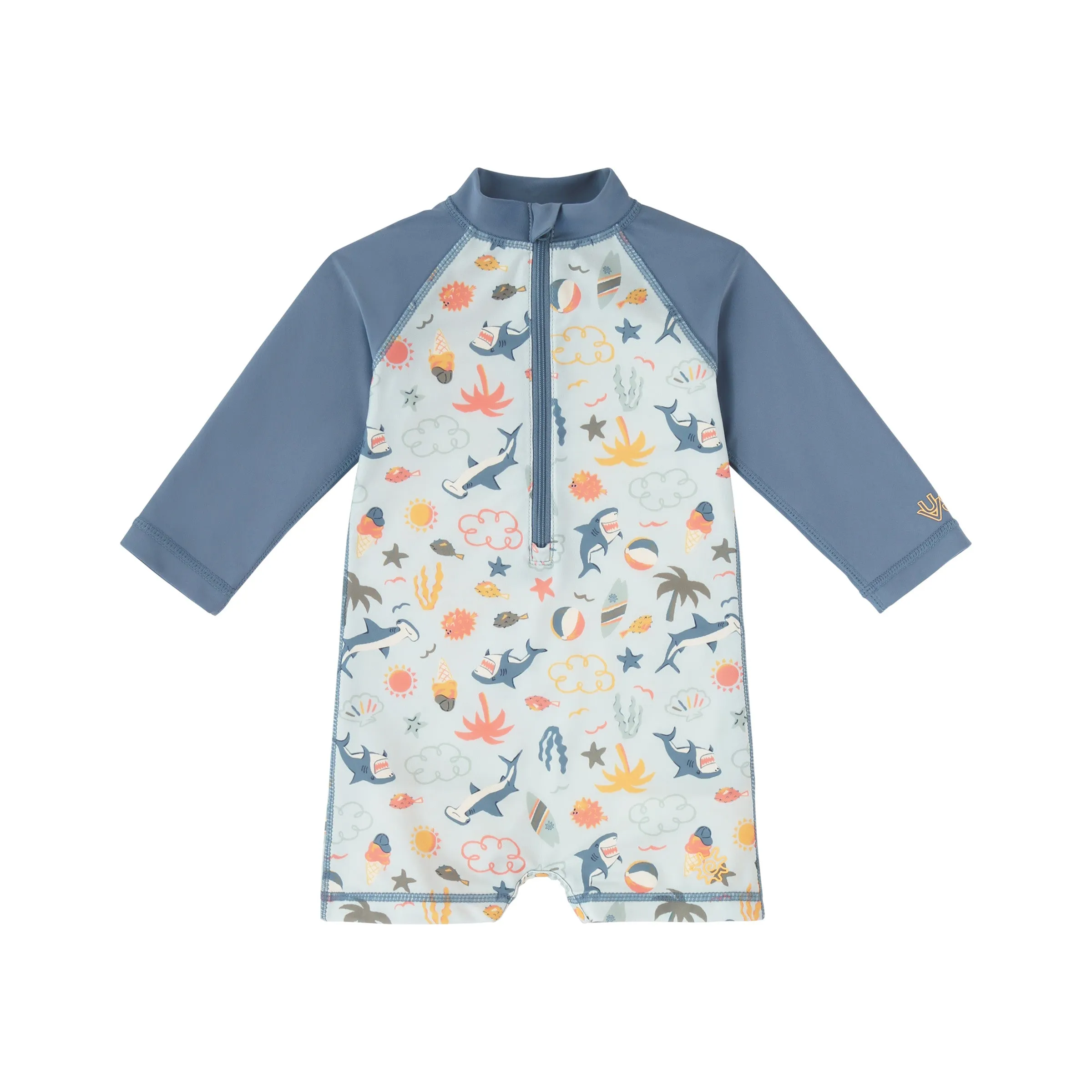 Baby Boy's Long Sleeve Swim Romper