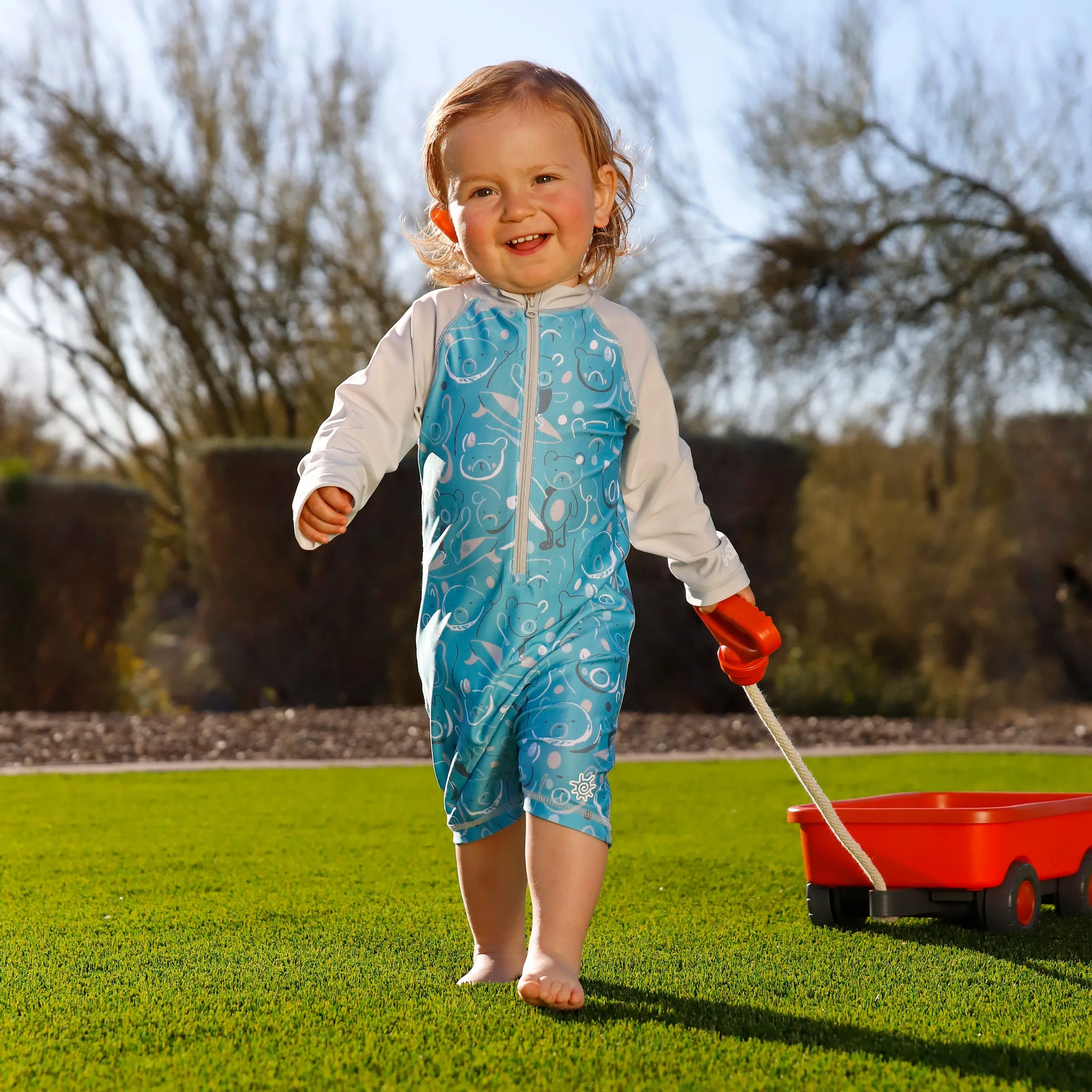 Baby Boy's Long Sleeve Swim Romper
