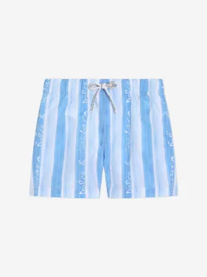 Baby Boys Striped Swim Shorts in Blue
