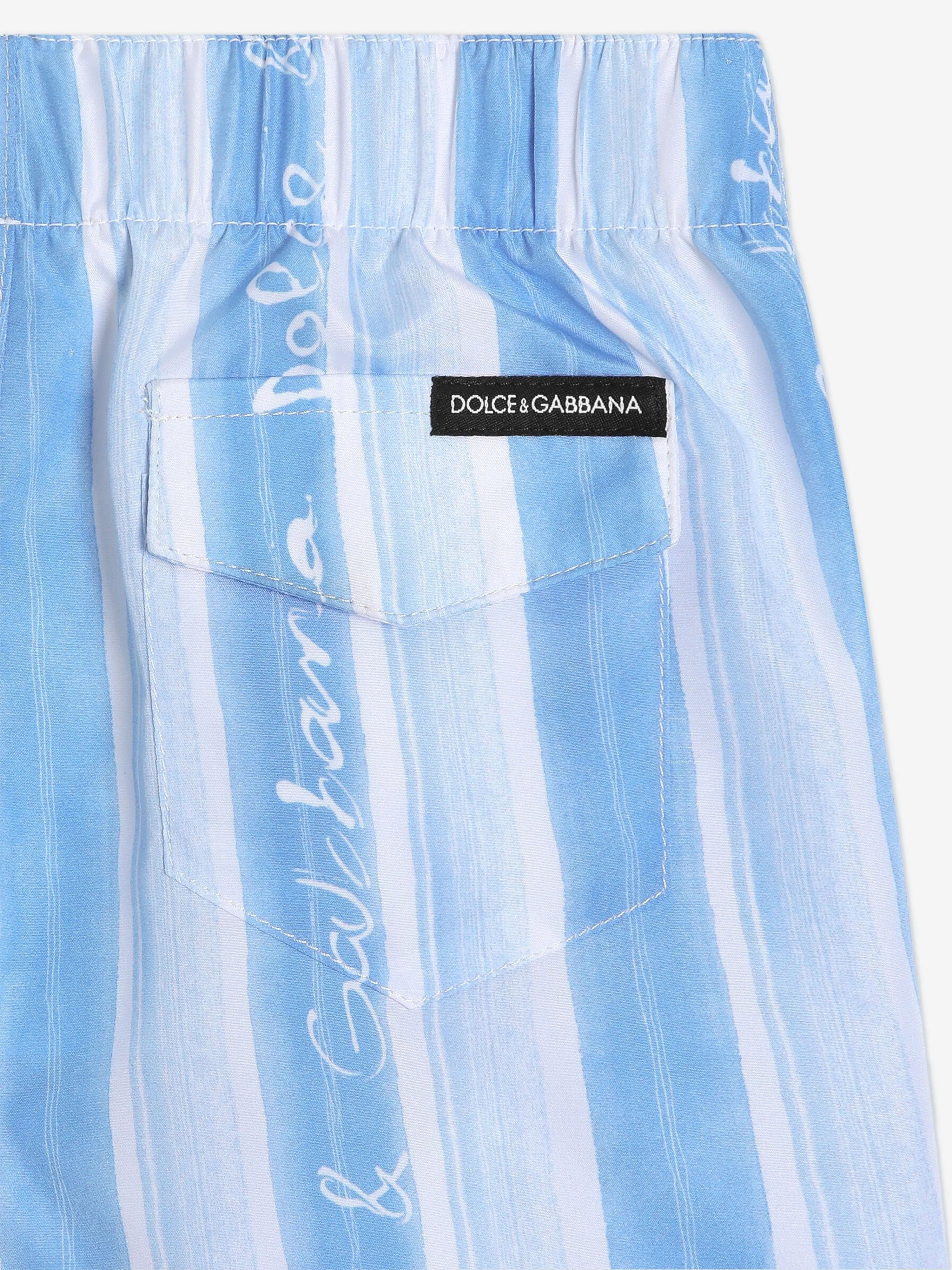 Baby Boys Striped Swim Shorts in Blue