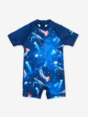 Baby Boys Turtle Sun Suit in Blue (UPF50 )
