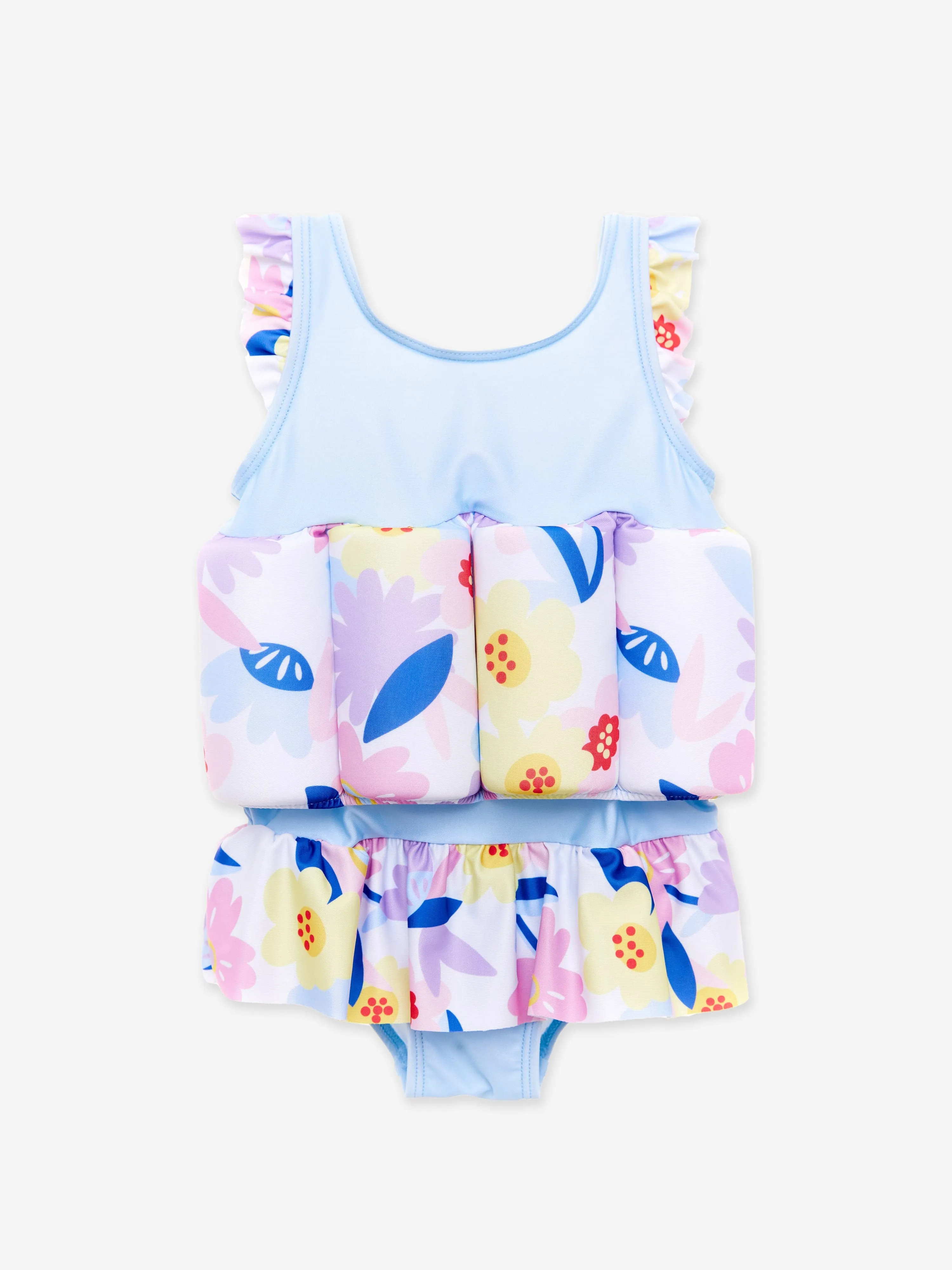 Baby Girls Flower Float Suit in White (UPF50 )