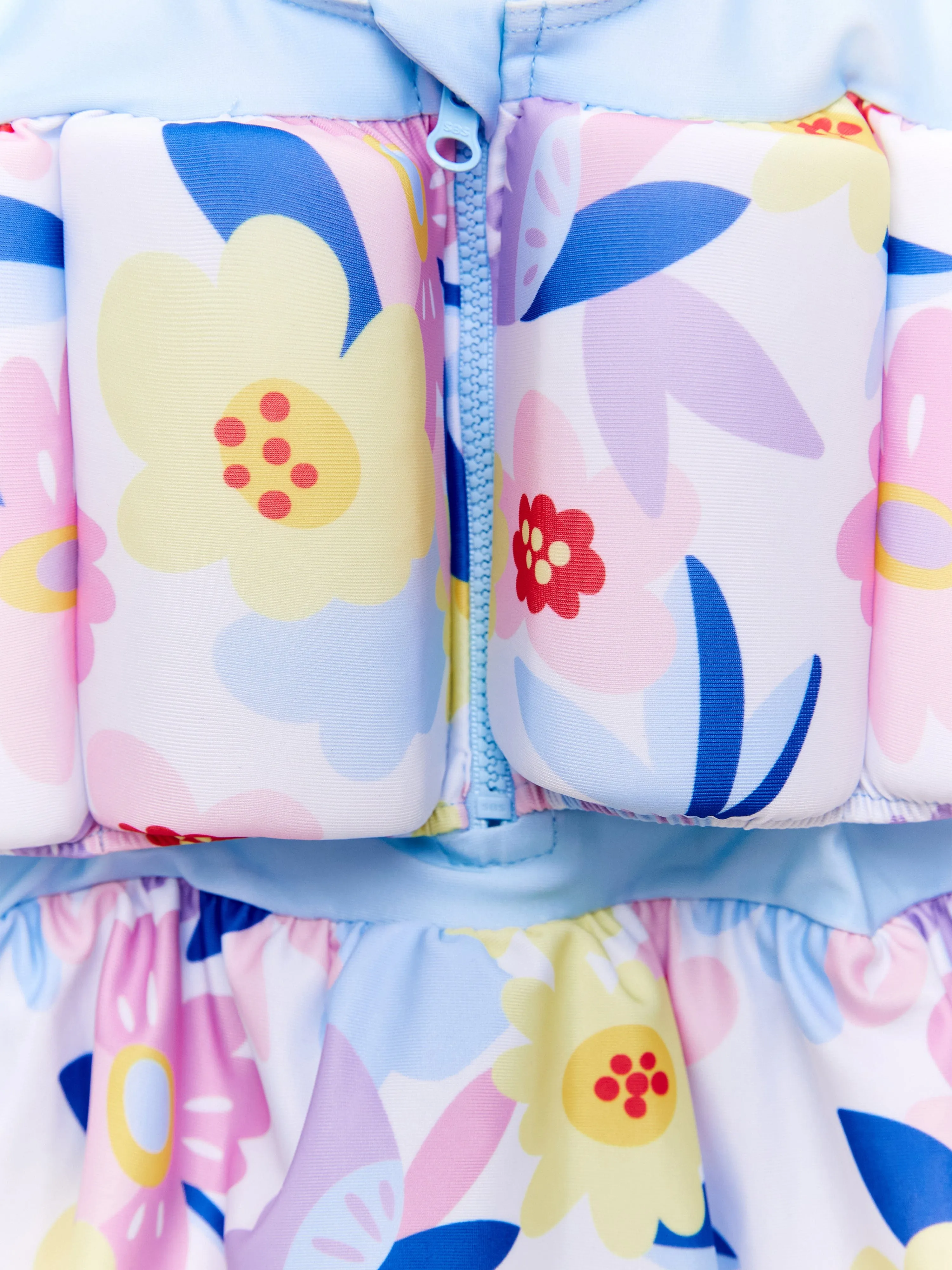 Baby Girls Flower Float Suit in White (UPF50 )