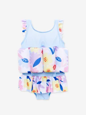 Baby Girls Flower Float Suit in White (UPF50 )