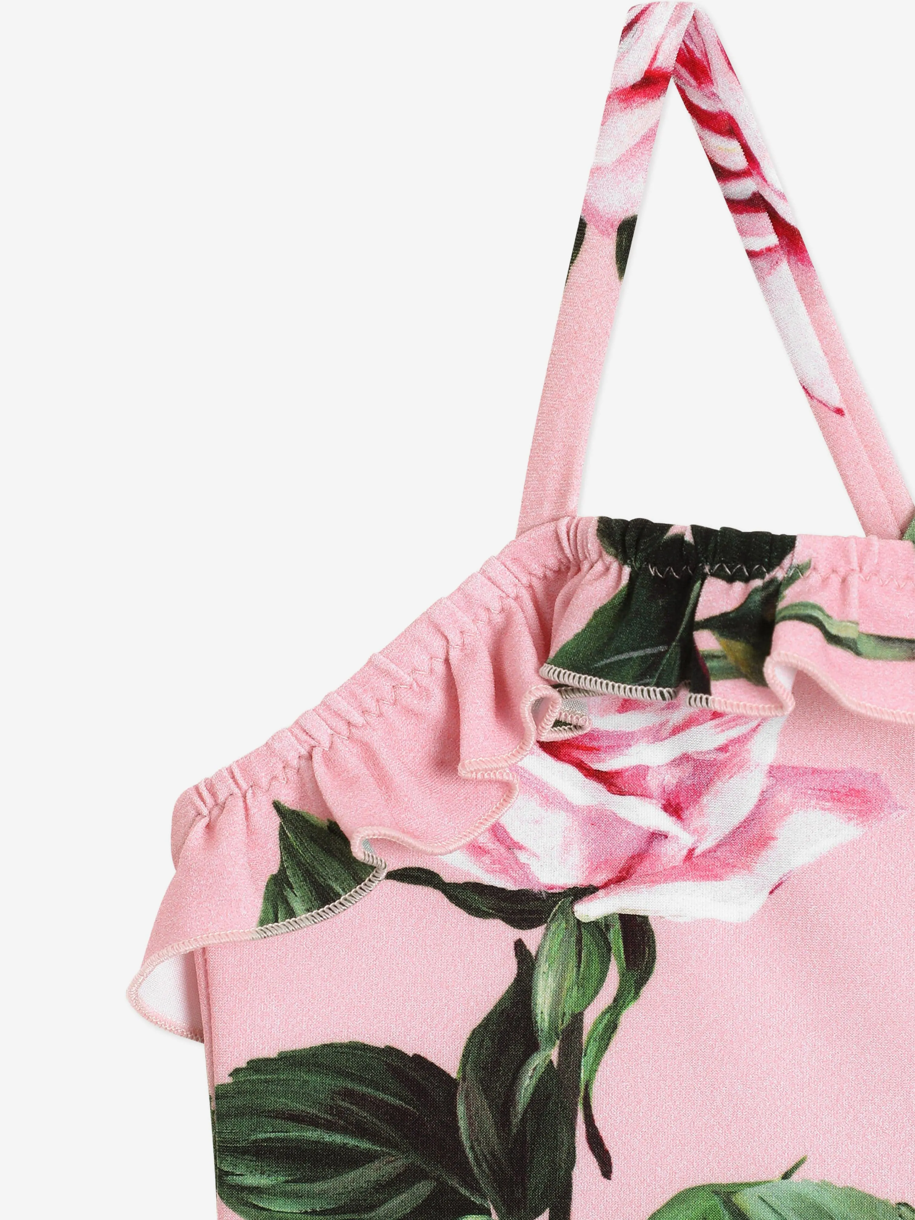 Baby Girls Rose Print Swimsuit in Pink