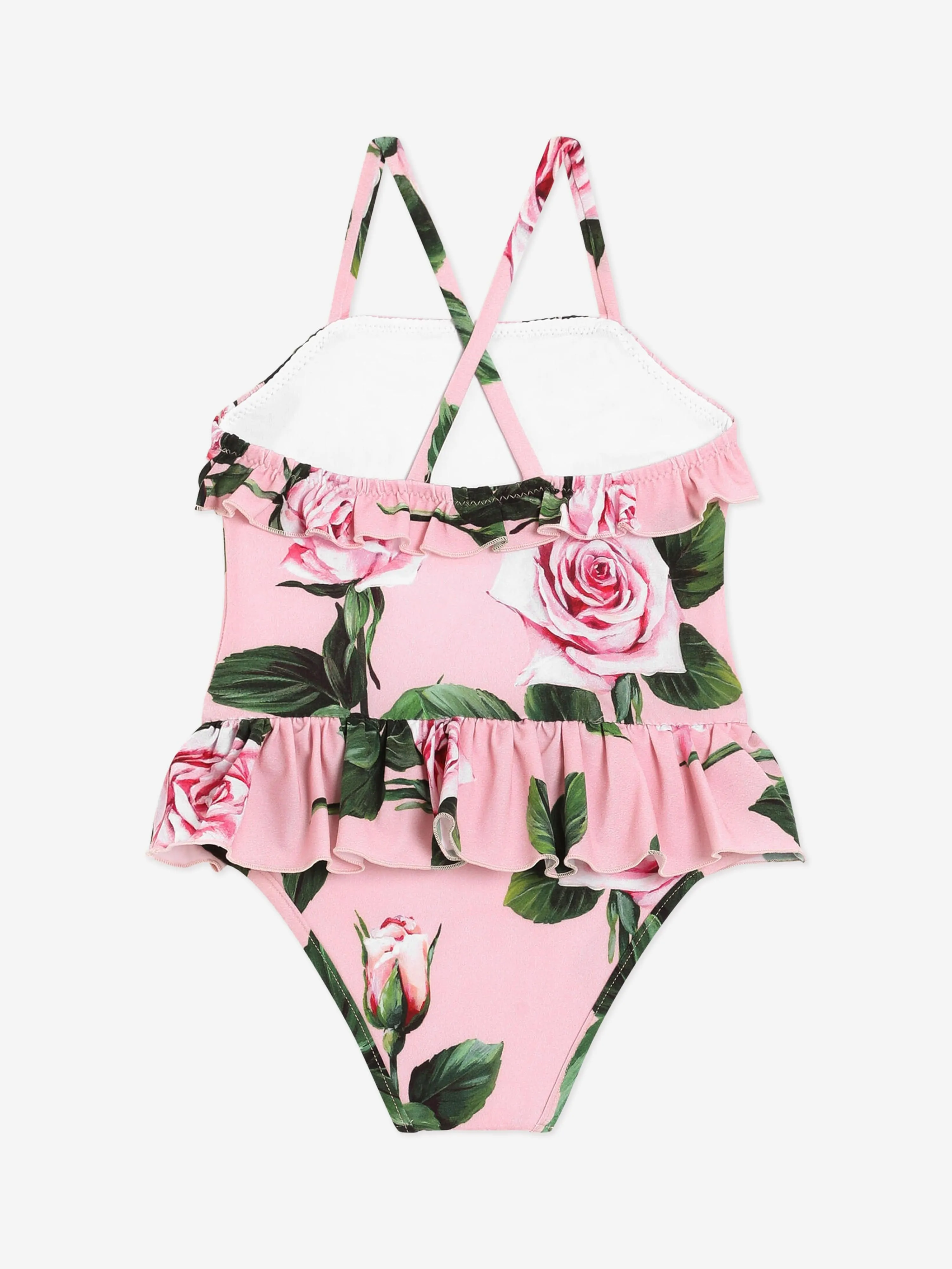 Baby Girls Rose Print Swimsuit in Pink