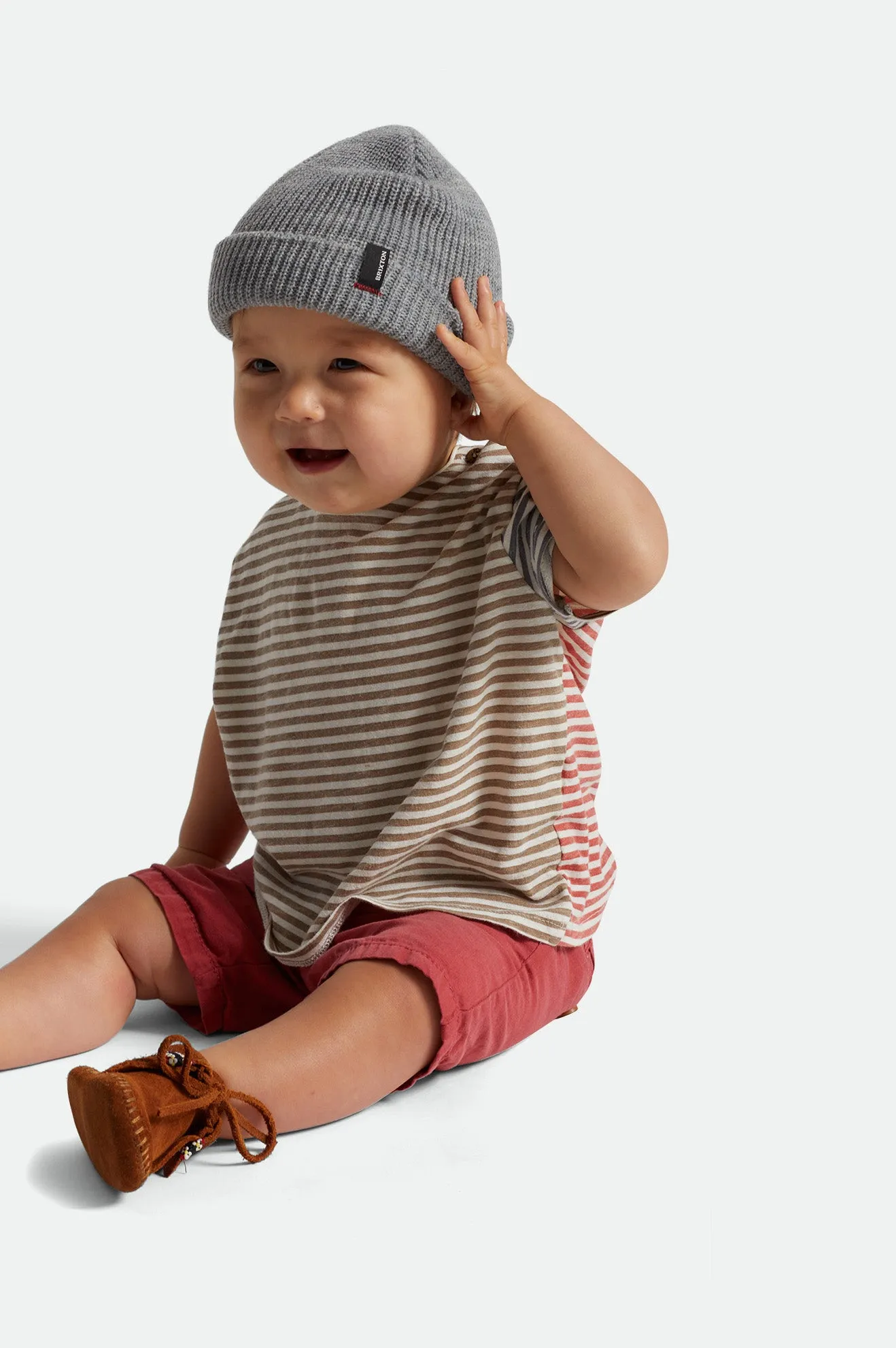 Baby Heist Beanie - Light Heather Grey Brixton