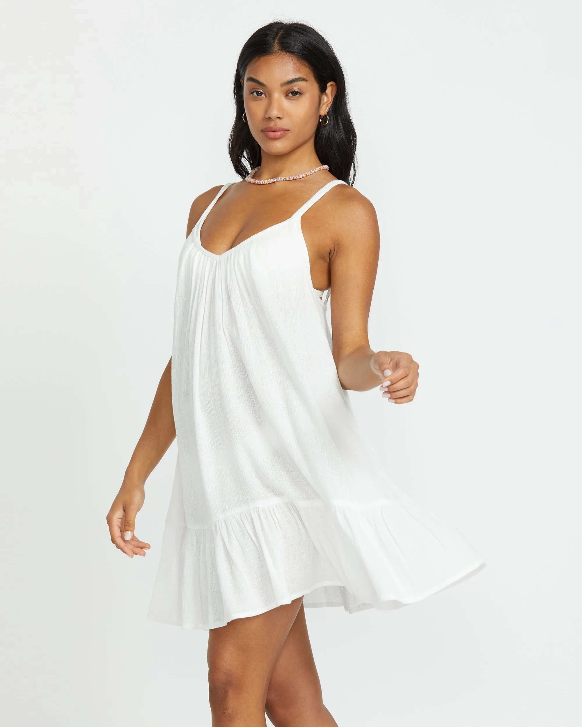 Beach Vibes Beach Coverup Dress - Salt Crystal Billabong