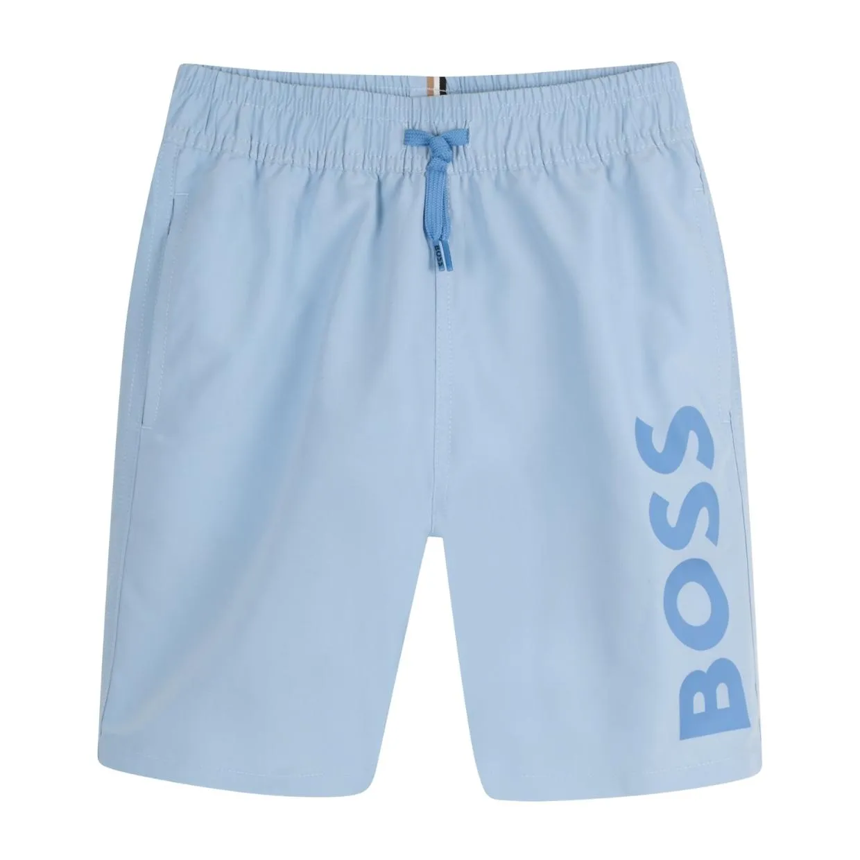 BOSS Kids Printed Logo Persian Blue Swim Shorts