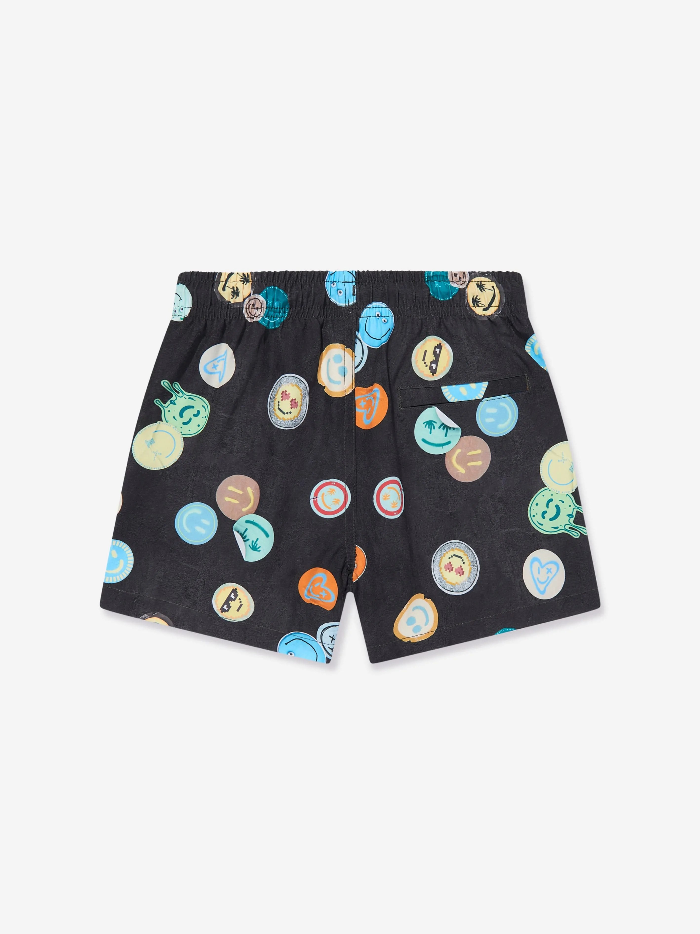 Boys Niko Smile All Over Swim Shorts in Black (UPF50 )