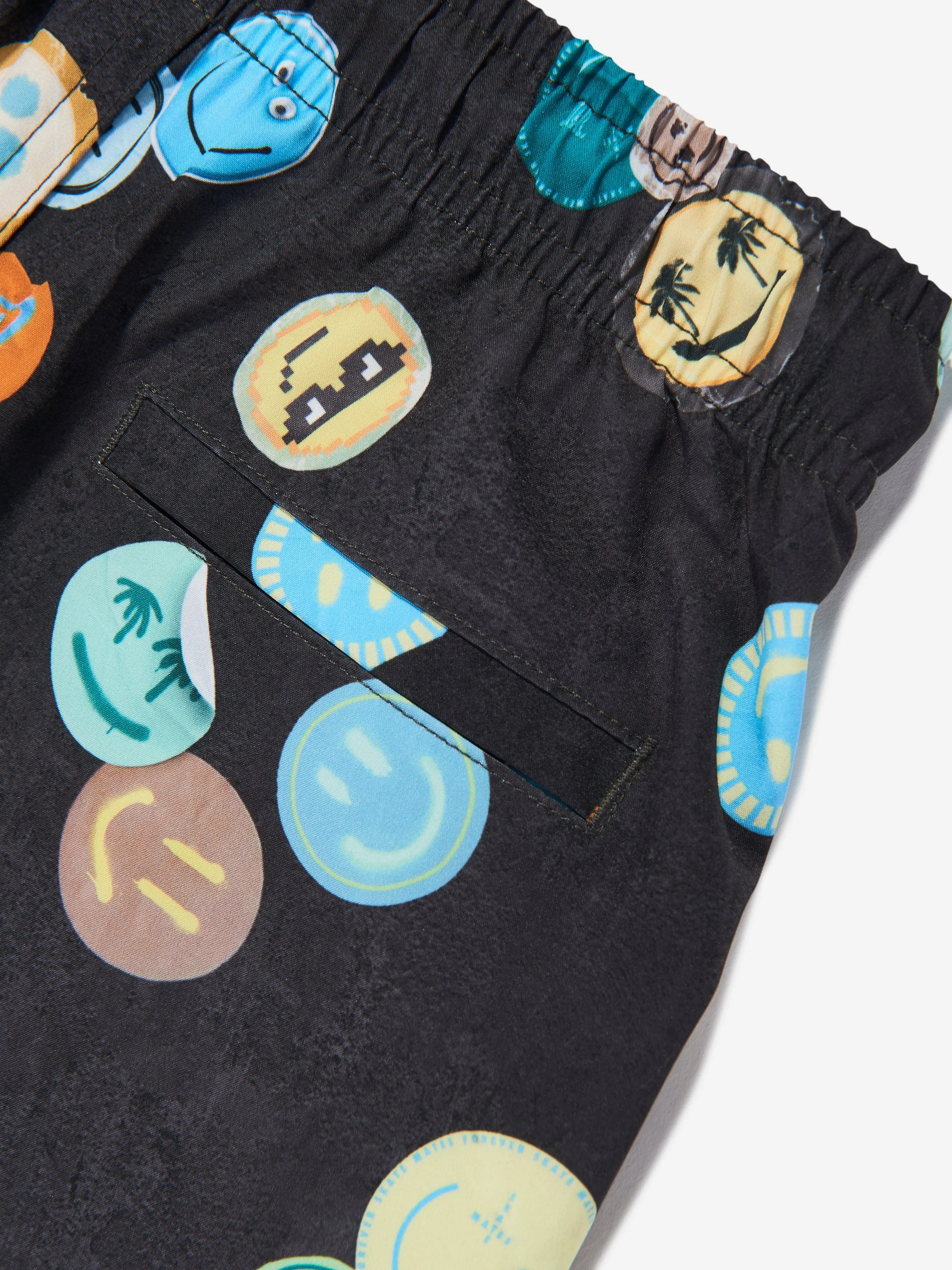 Boys Niko Smile All Over Swim Shorts in Black (UPF50 )
