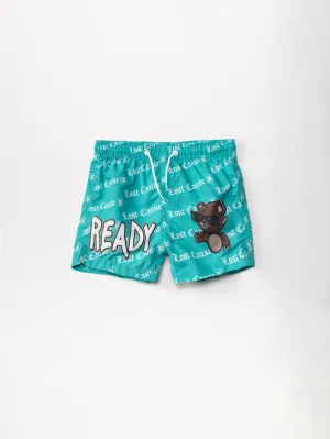 Boys Turquoise Swim Trunks