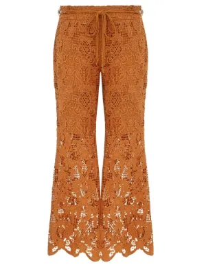 Coco Lace Flare Pant in Biscuit