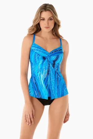 DD-Cup Love Knot Tankini Top in Atlantis