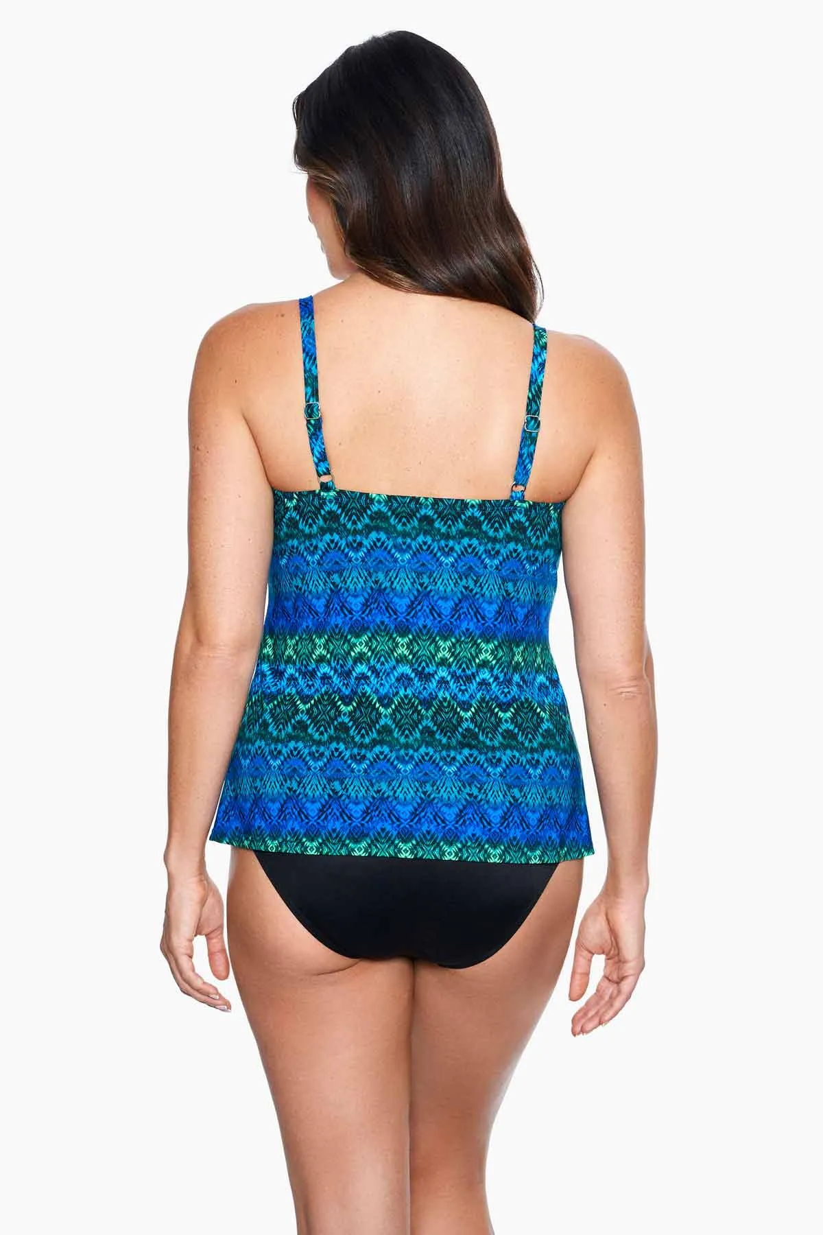 DD-Cup Love Knot Tankini Top in Ocean Ombre