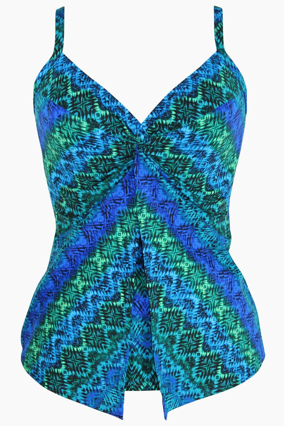 DD-Cup Love Knot Tankini Top in Ocean Ombre