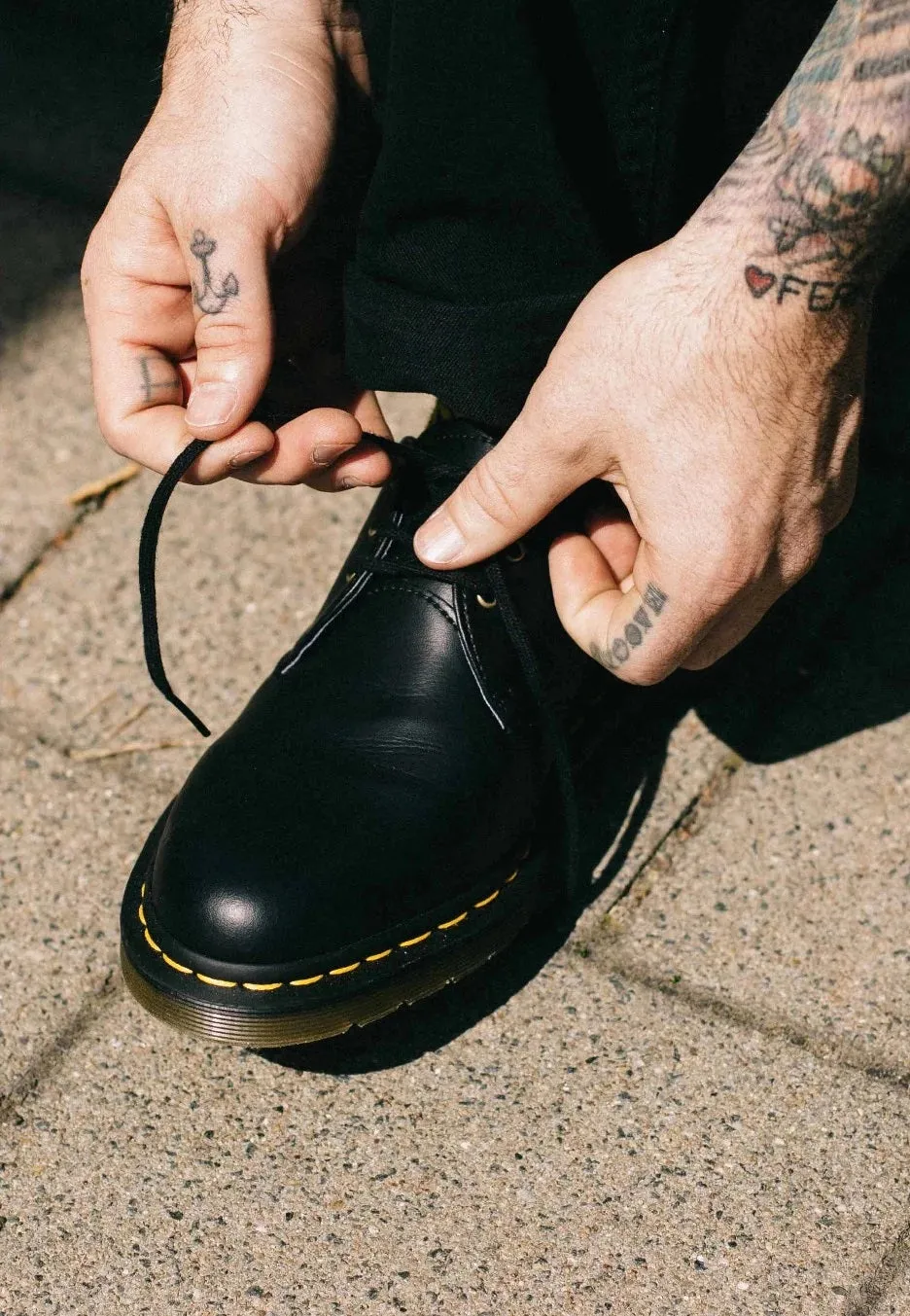 Dr. Martens - Vegan 1461 Black Felix Rub Off - Shoes