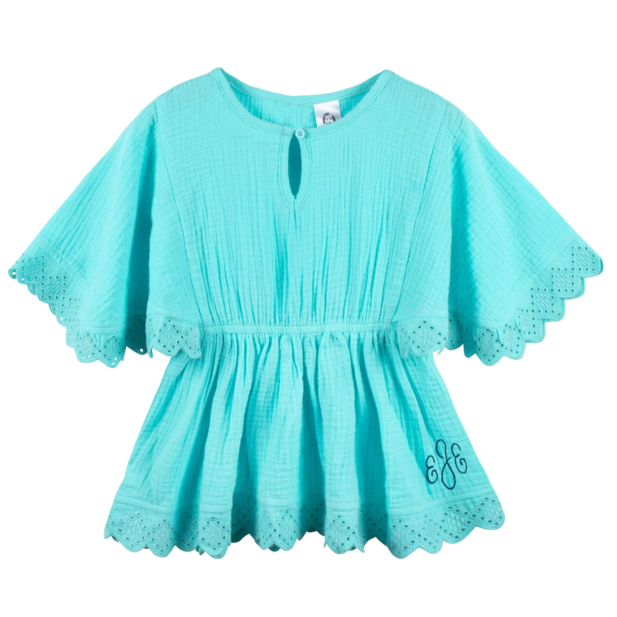 Embroidered Baby & Toddler Girls Aqua Gauze Kaftan Swim Coverup Gerber Childrenswea