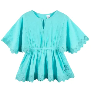 Embroidered Baby & Toddler Girls Aqua Gauze Kaftan Swim Coverup Gerber Childrenswea