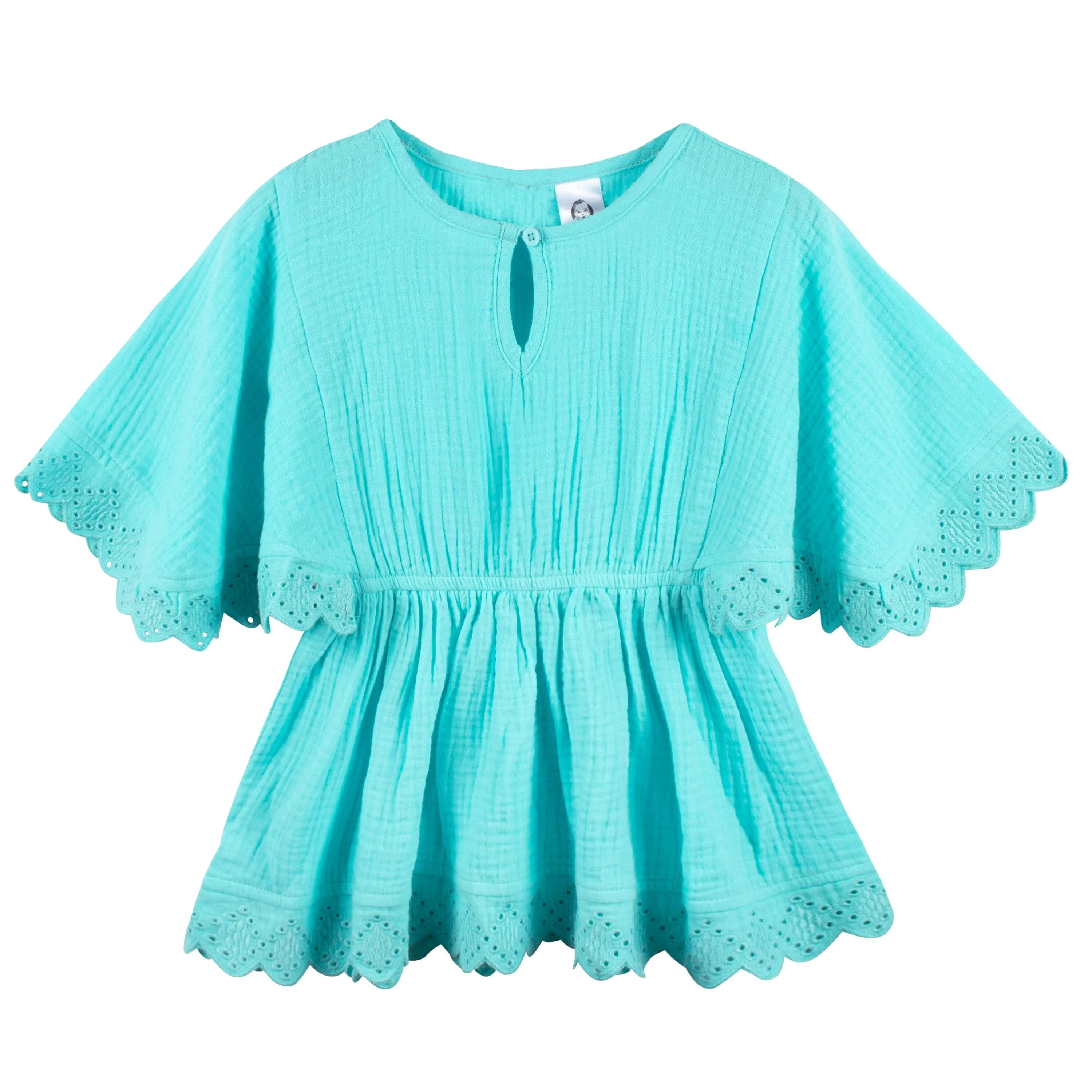 Embroidered Baby & Toddler Girls Aqua Gauze Kaftan Swim Coverup Gerber Childrenswea