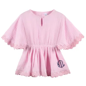 Embroidered Baby & Toddler Girls Light Pink Gauze Kaftan Swim Coverup Gerber Childrenswea