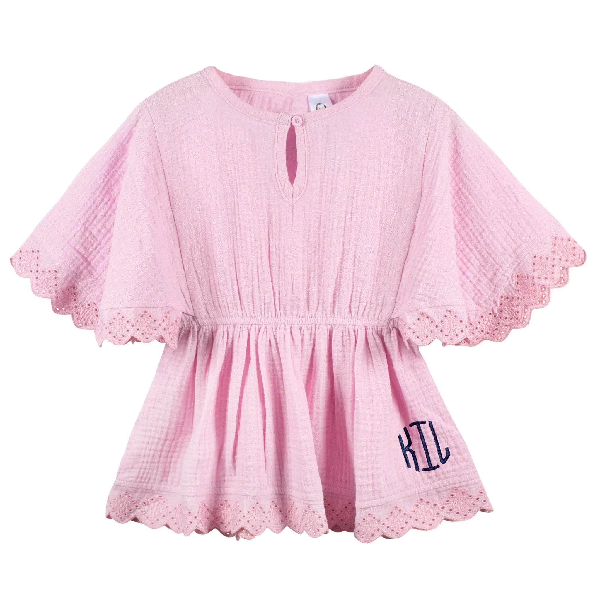 Embroidered Baby & Toddler Girls Light Pink Gauze Kaftan Swim Coverup Gerber Childrenswea