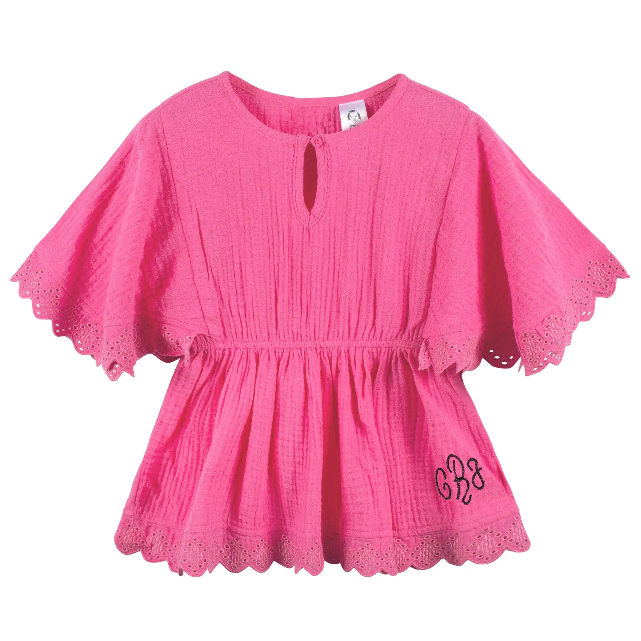 Embroidered Baby & Toddler Girls Pink Gauze Kaftan Swim Coverup Gerber Childrenswea