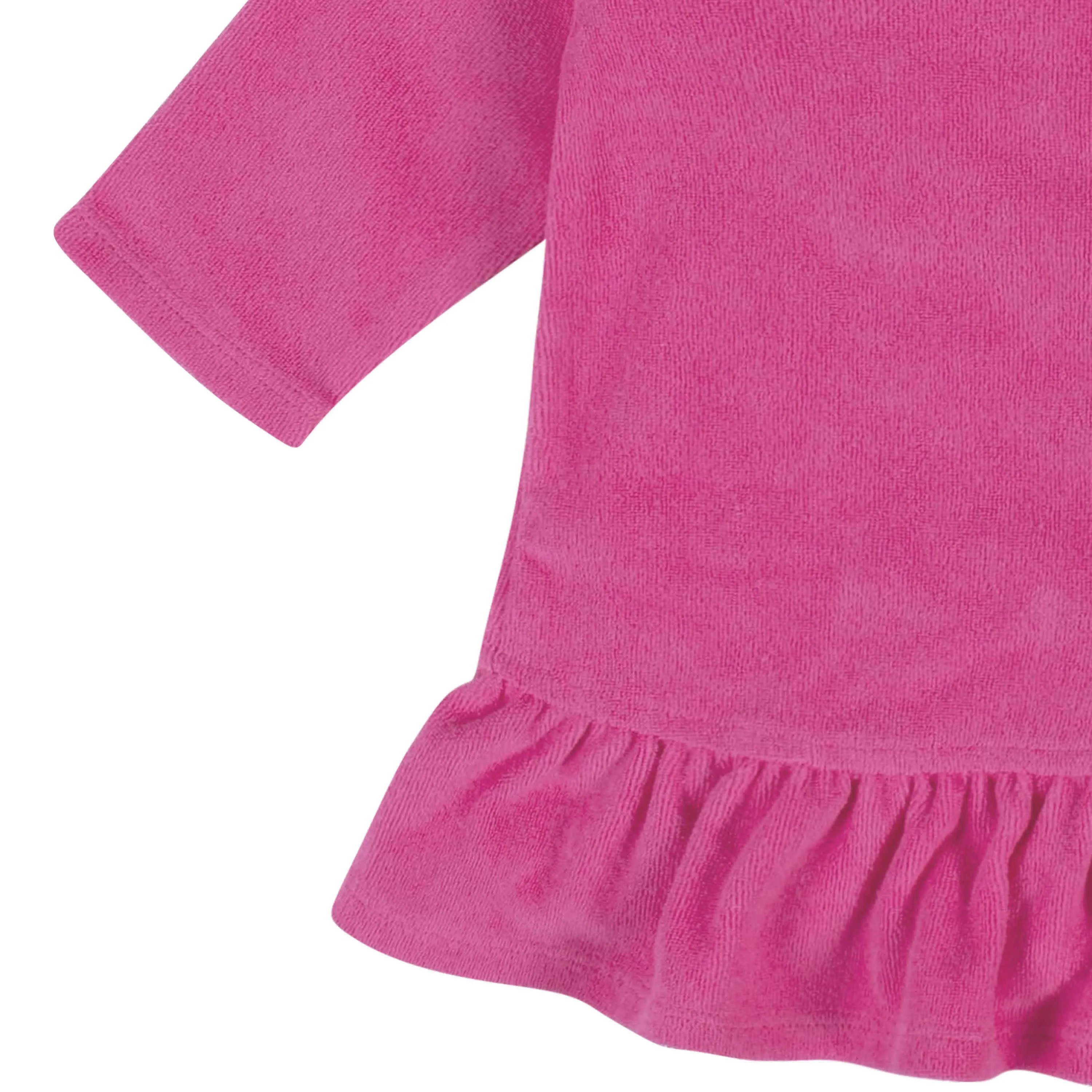 Embroidered Baby & Toddler Girls Pink Hooded Zip Front Terry Swim Coverup Gerber Childrenswea