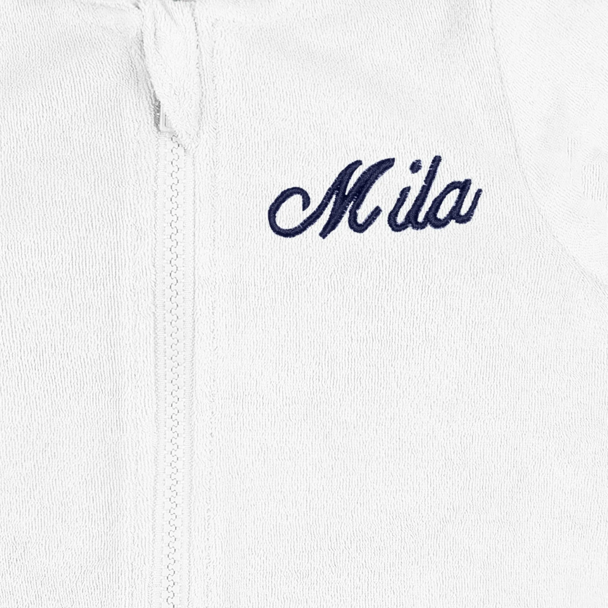Embroidered Baby & Toddler Girls White Hooded Zip Front Terry Swim Coverup Gerber Childrenswea