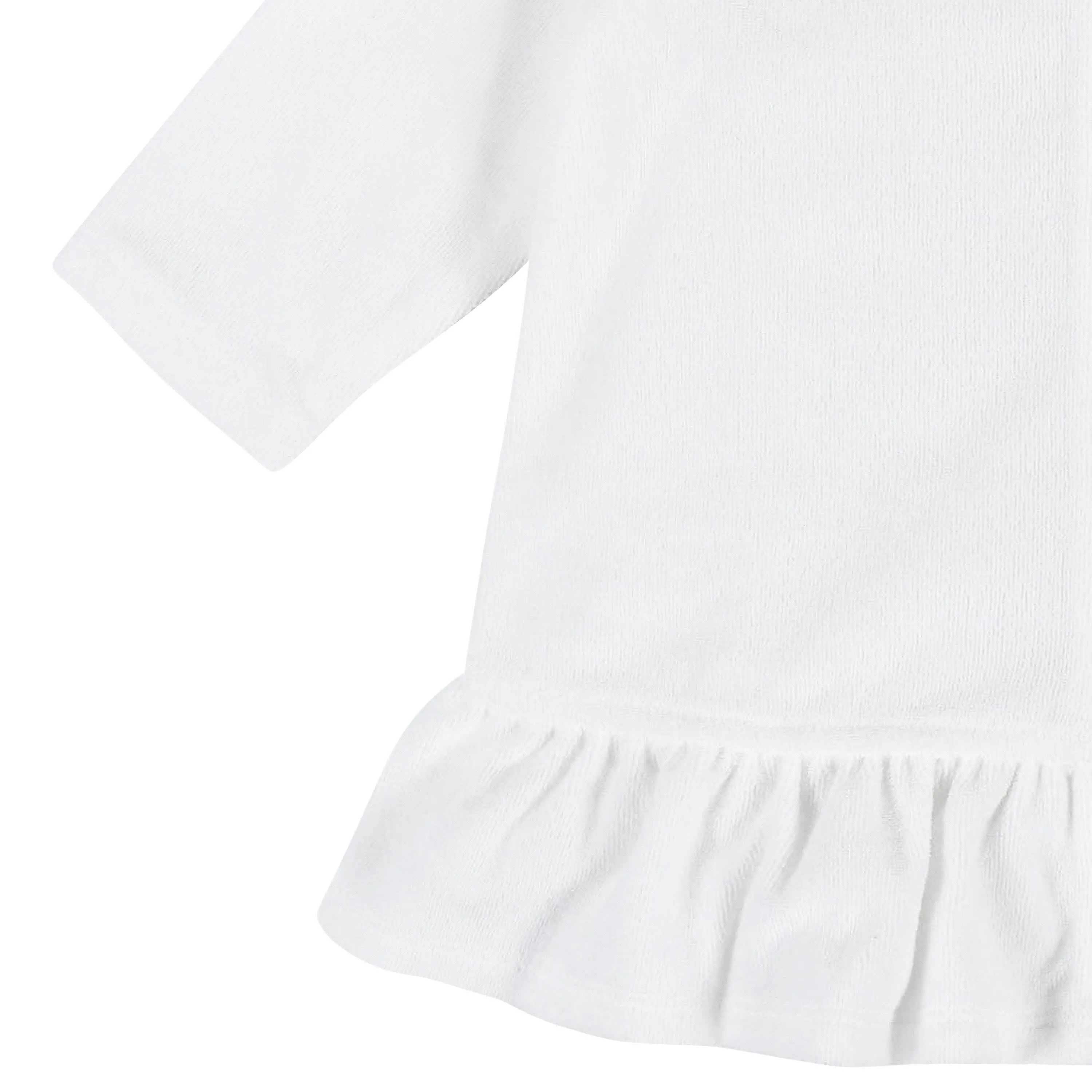 Embroidered Baby & Toddler Girls White Hooded Zip Front Terry Swim Coverup Gerber Childrenswea