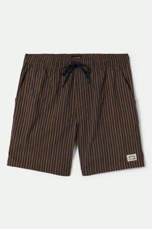 Everyday Stretch Hybrid Short 5.5" - Washed Navy/Sunbaked Herringbone Brixton