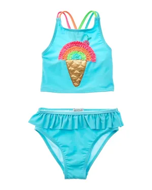 Flapdoodles Ice Cream Applique 2pc Swim Set