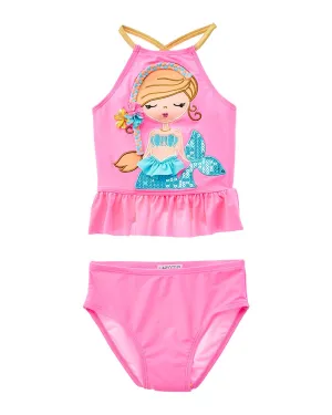 Flapdoodles Mermaid Applique 2pc Swim Set