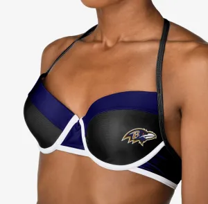Forever Collectibles NFL Women's Baltimore Ravens Team Logo Swim Suit Bikini Top