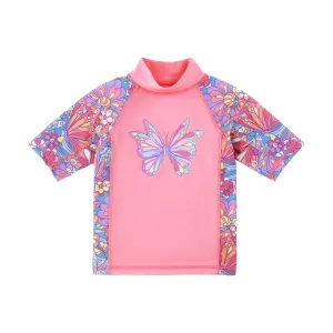 Girl's Short Sleeve Sunny Swim Shirt