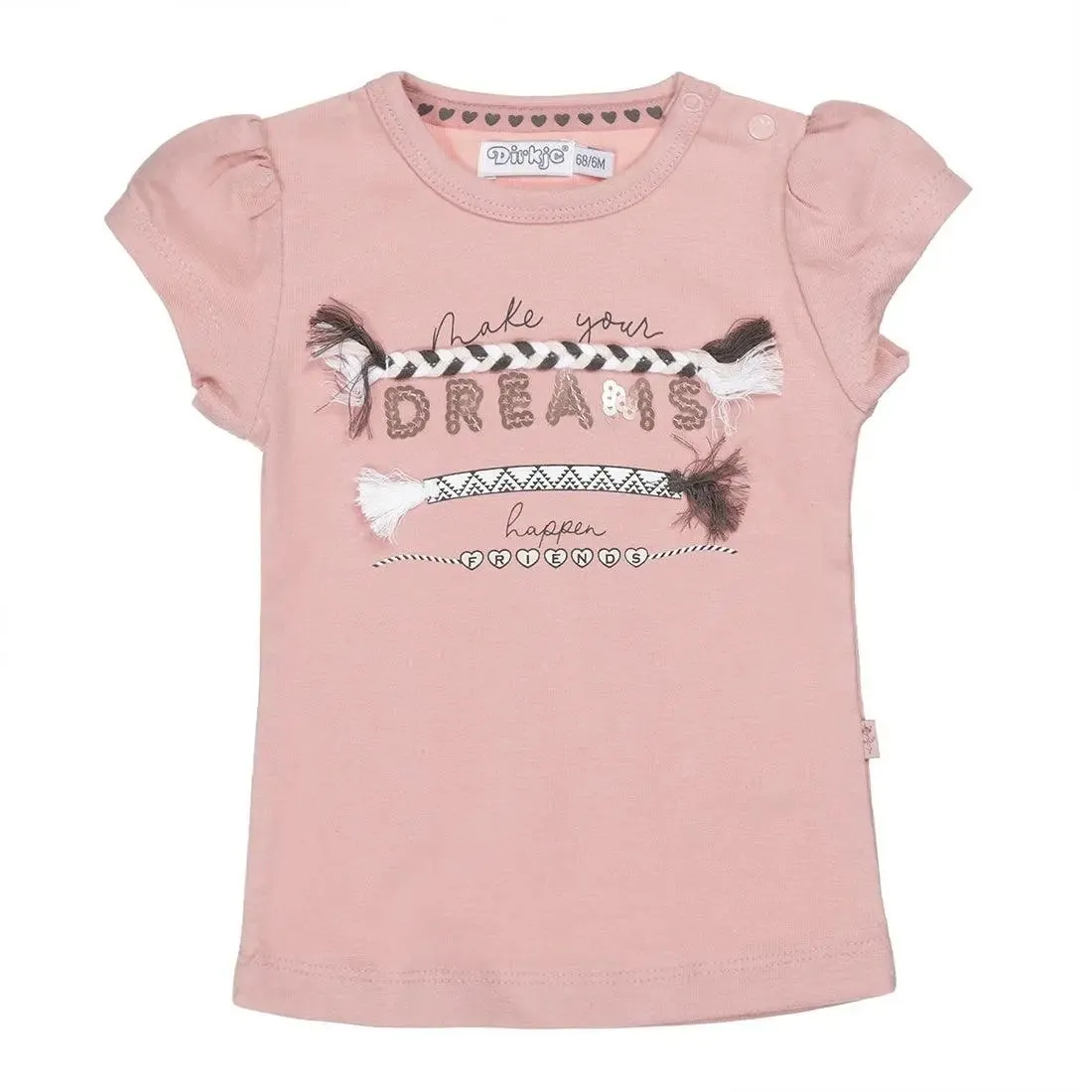Girls T-shirt Old Pink | Dirkje