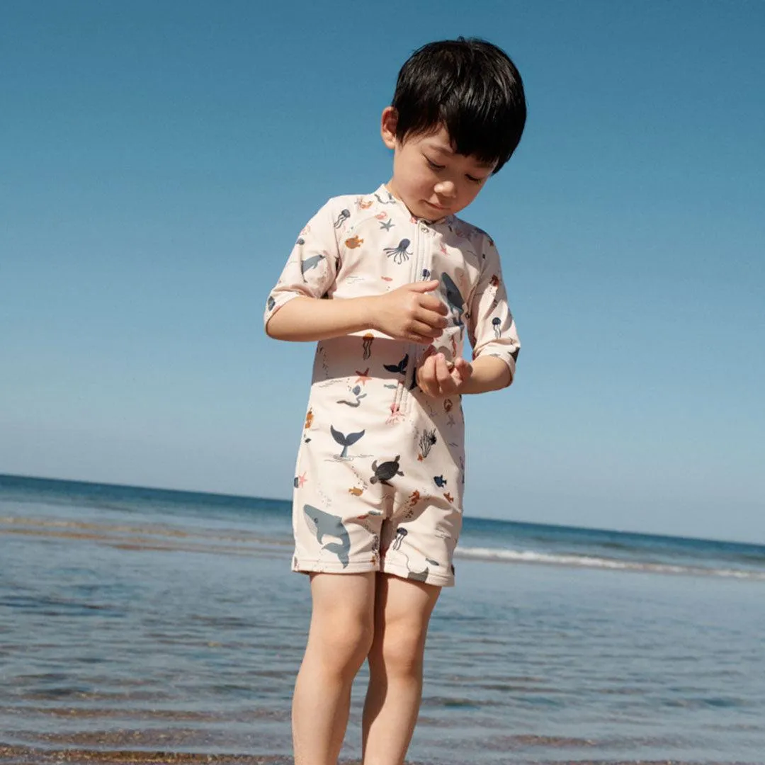 Liewood Max Printed Swim Jumpsuit - Sea Creature - Sandy