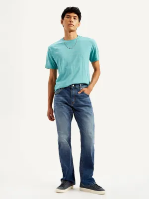 Men's 517 Dark Blue Bootcut Fit Mid Rise Jeans LEVI'S