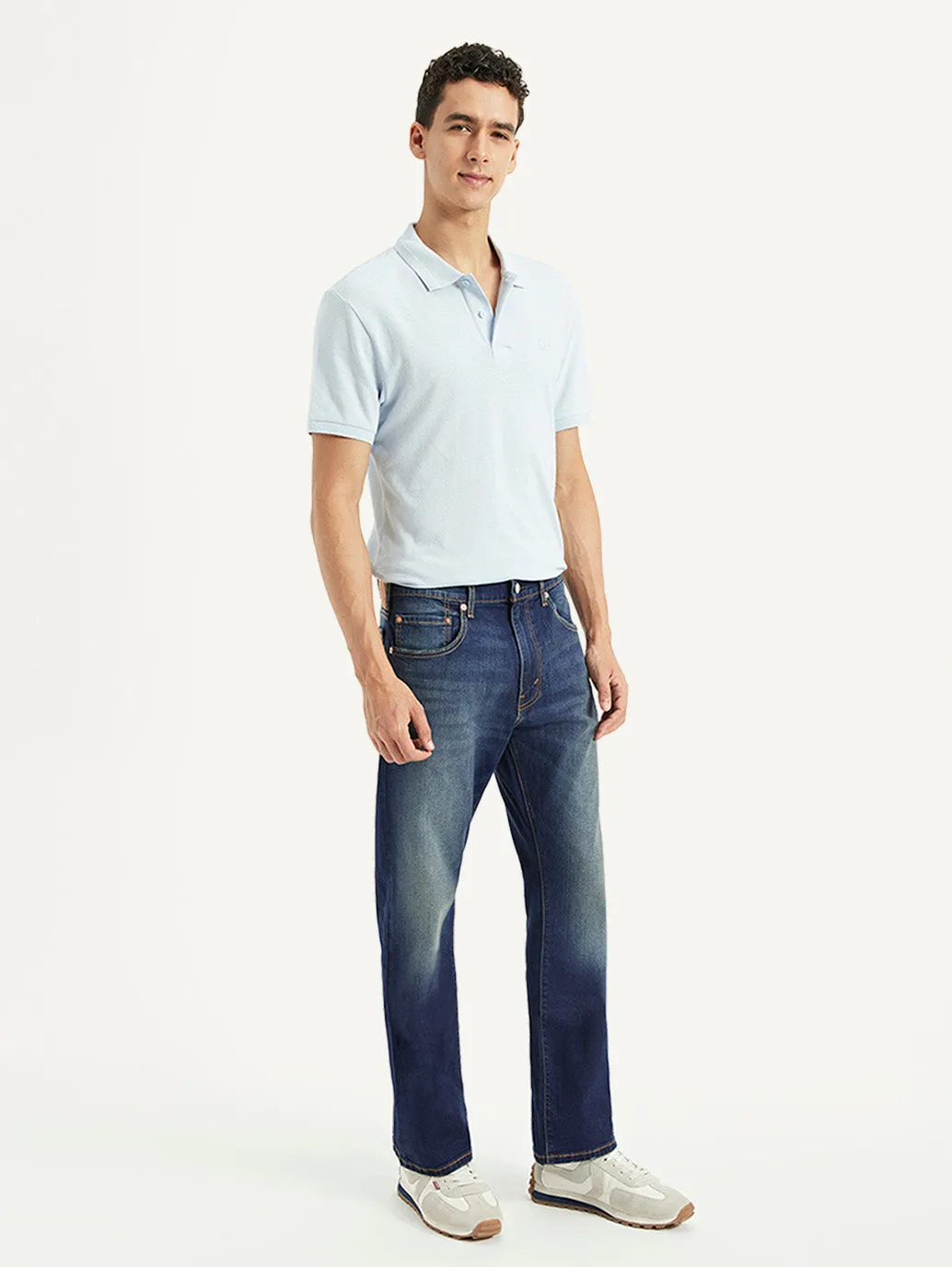 Men's 517 Navy Blue Bootcut Fit Mid Rise Jeans LEVI'S