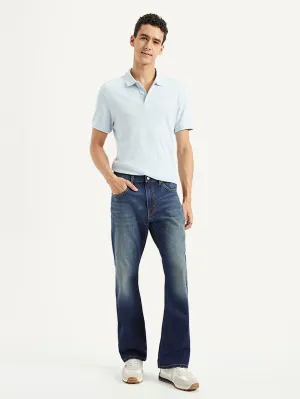 Men's 517 Navy Blue Bootcut Fit Mid Rise Jeans LEVI'S