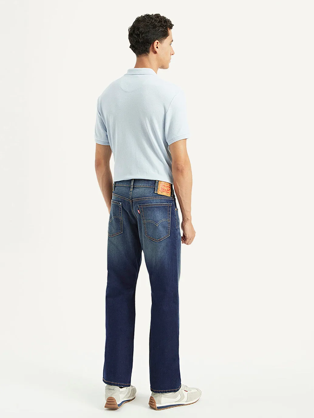 Men's 517 Navy Blue Bootcut Fit Mid Rise Jeans LEVI'S